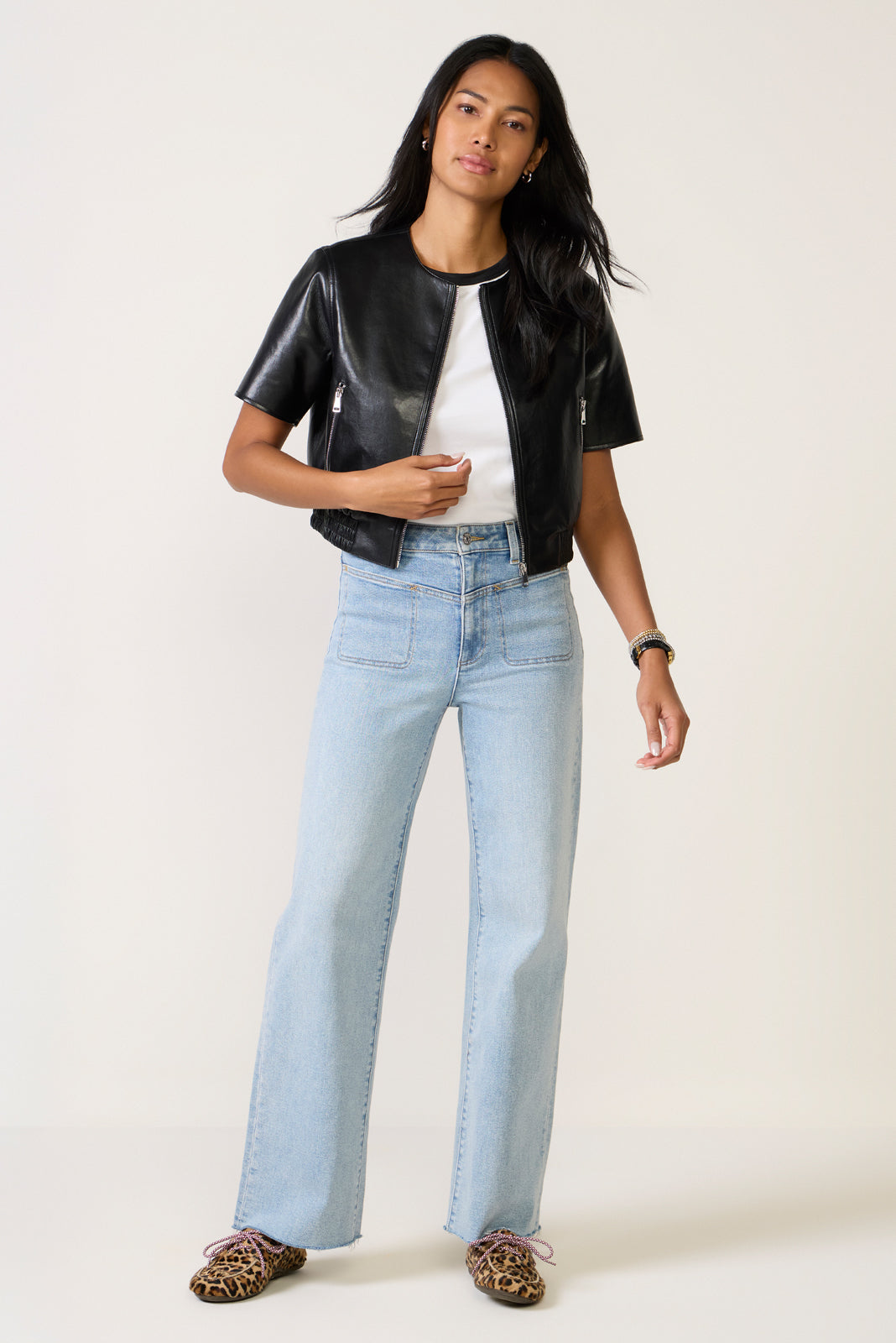 Billie Leather Bomber