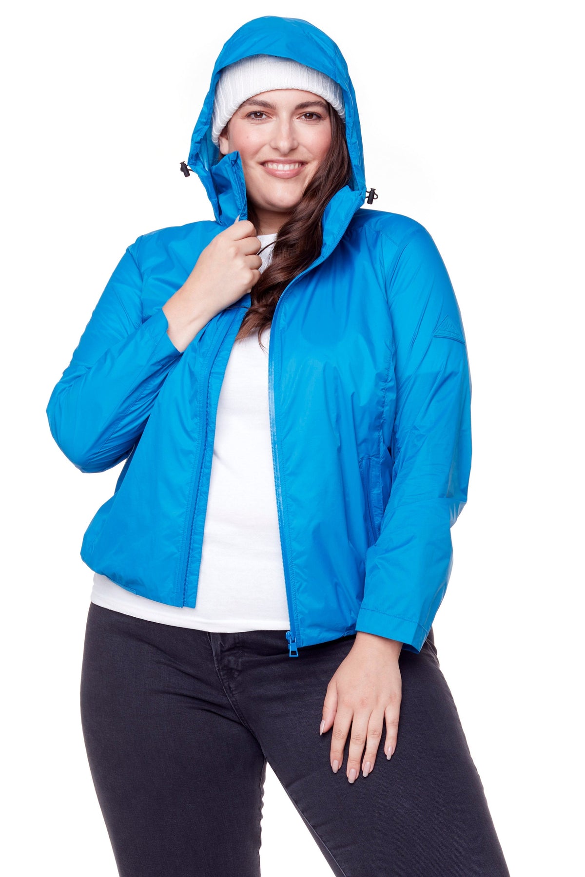 PELLY PLUS | WOMEN'S (RECYCLED) ULTRALIGHT WINDSHELL JACKET, BLUE (PLUS SIZE)