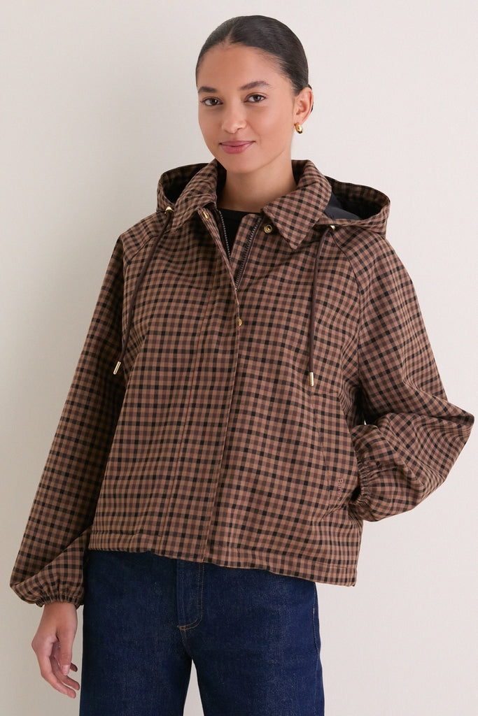 Exclusive Vicuna Gingham Audrey Showerproof Jacket