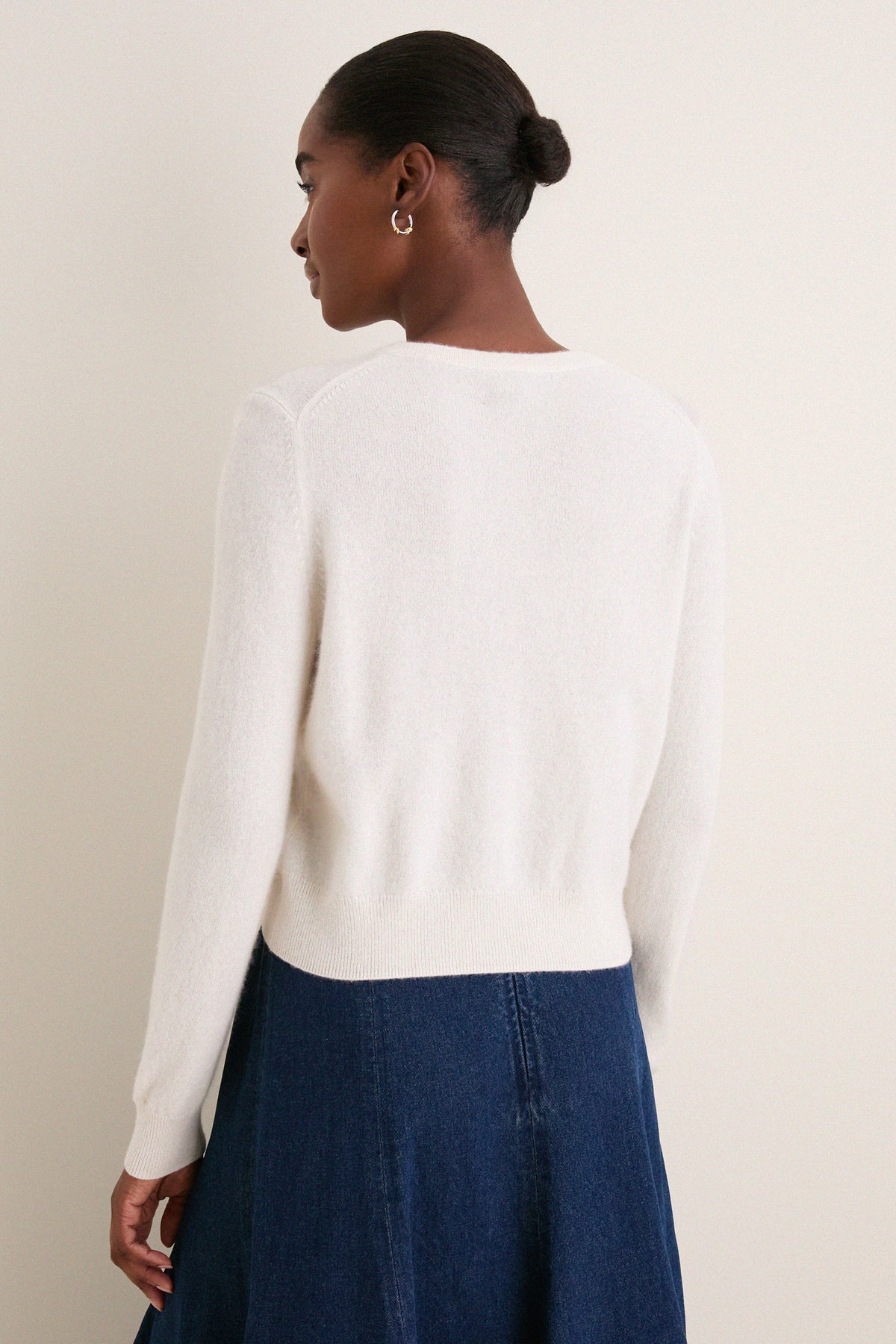 Ivory Cashmere Riley Cardigan