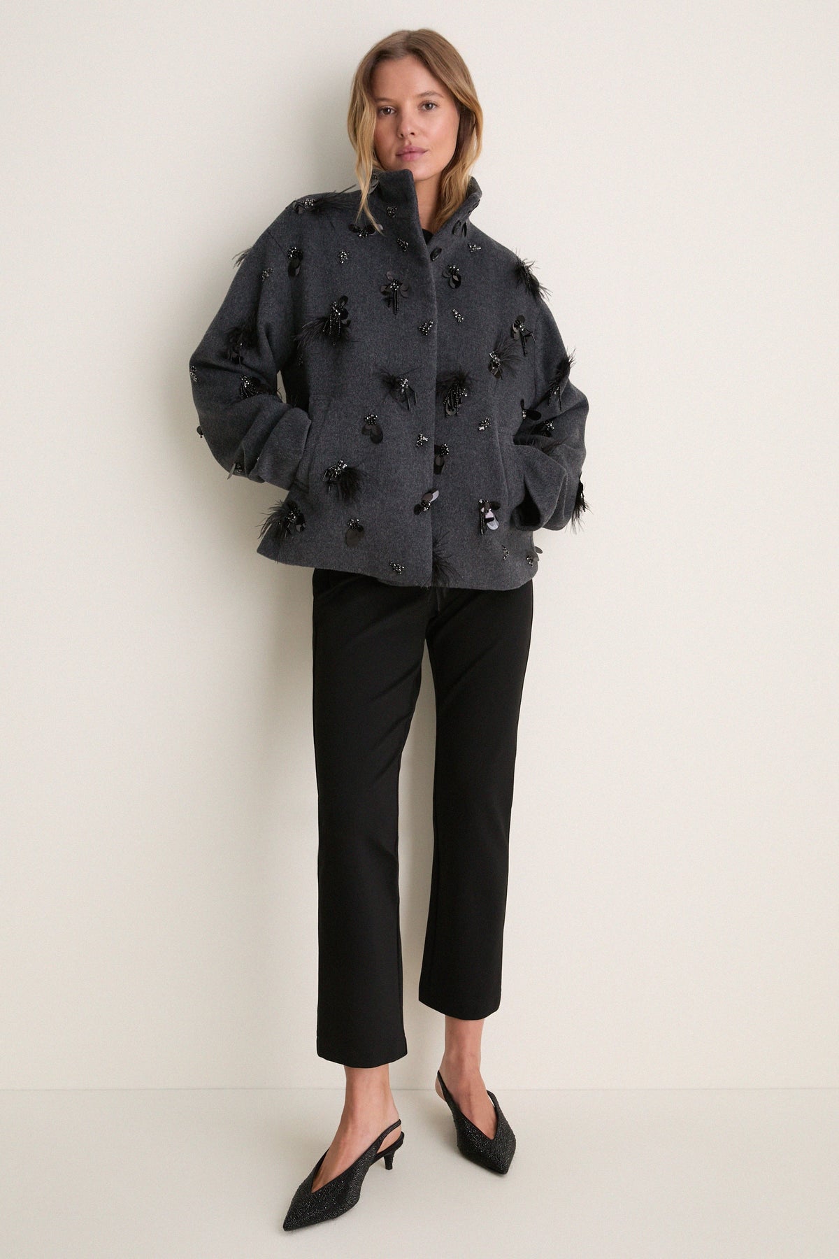 Black Embellished Siena Jacket
