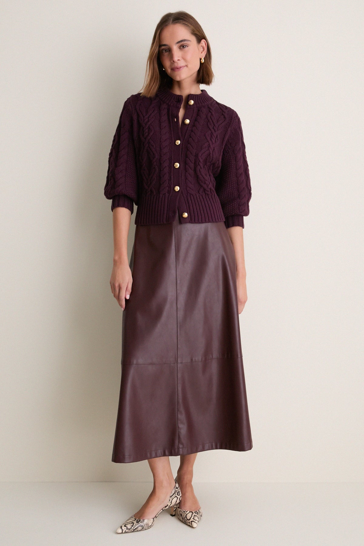 Plum Cotton Colette Cardigan