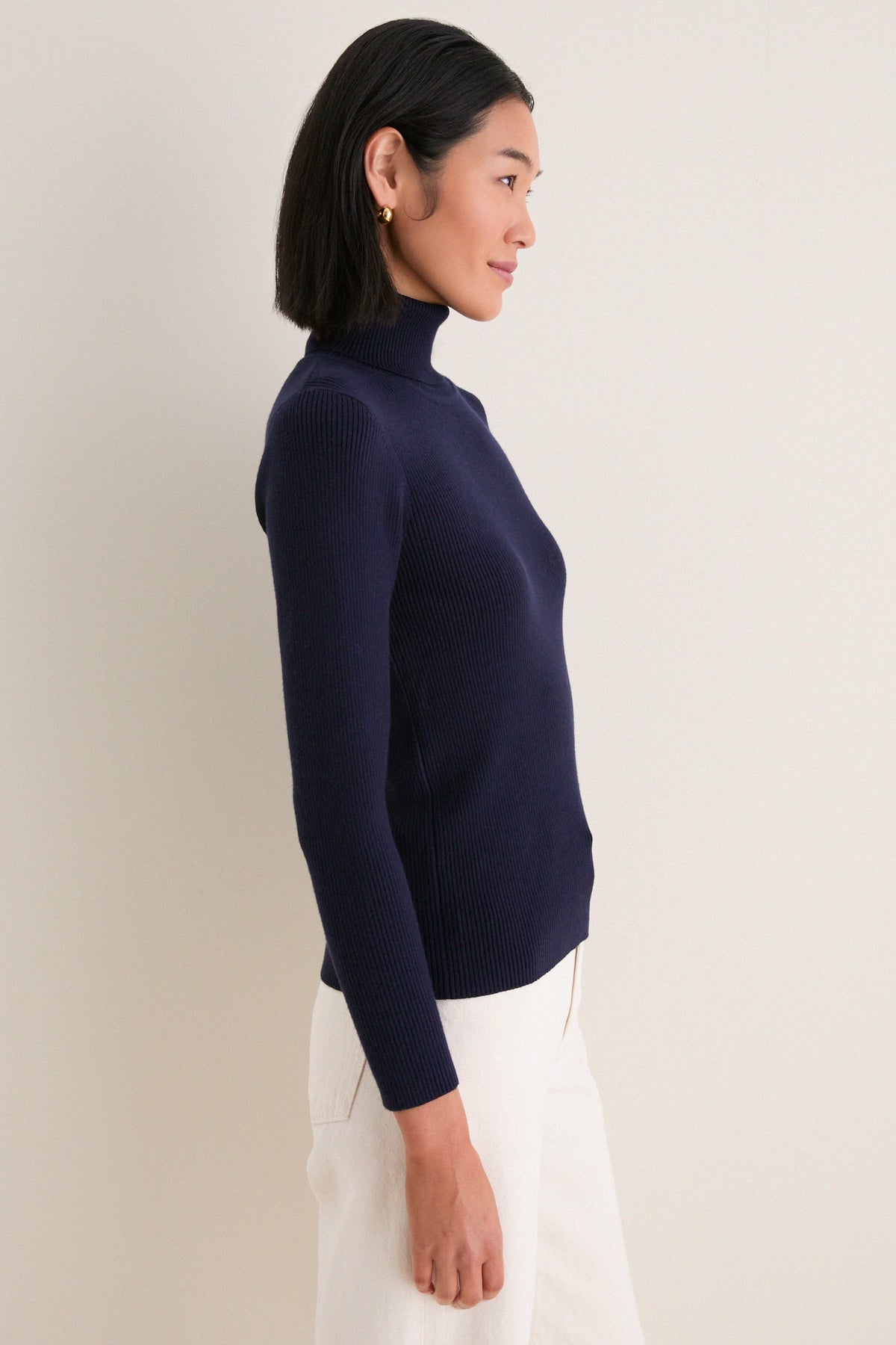 Navy Arlo Ribbed Turtleneck