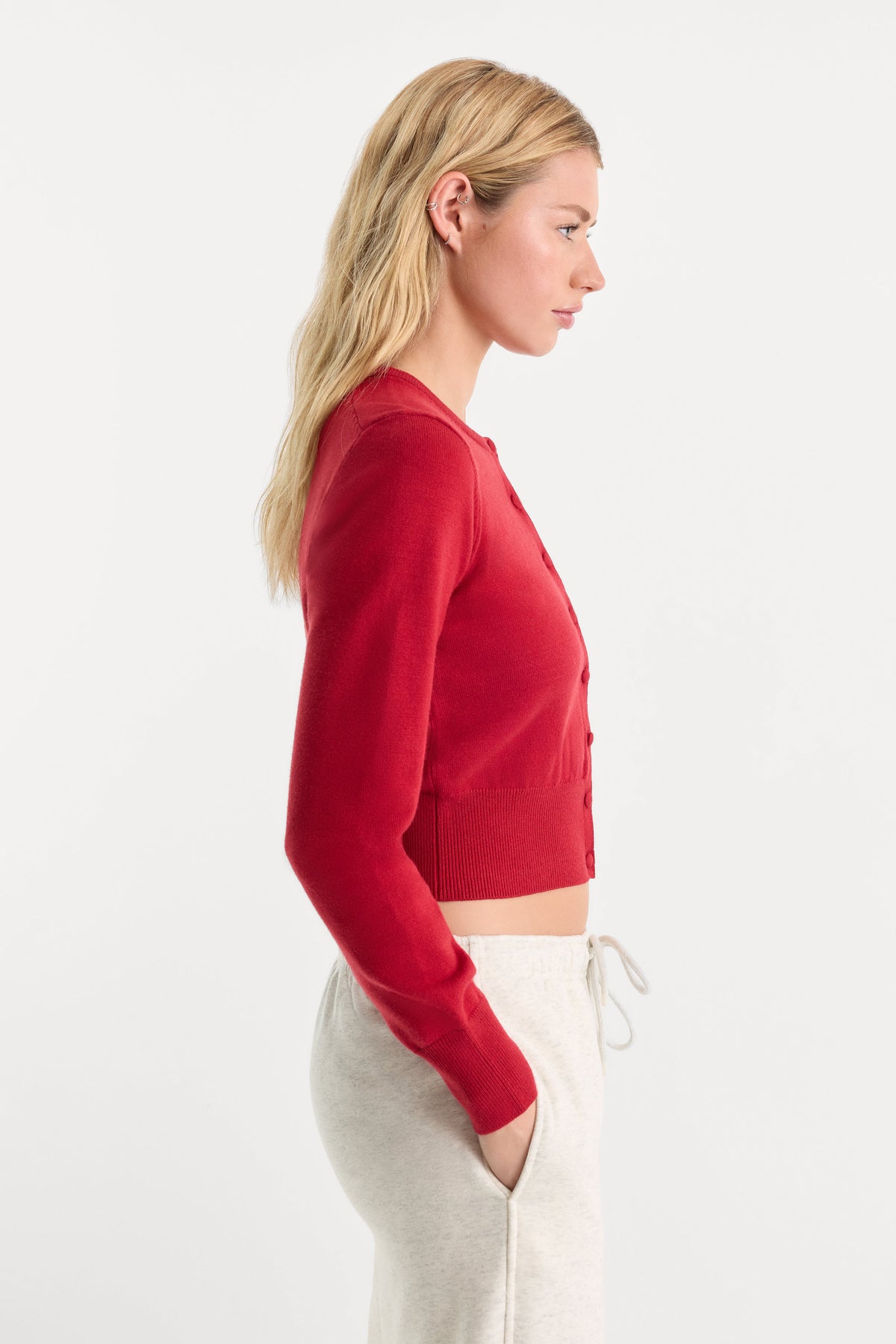 THE FINE KNIT CARDIGAN | CRIMSON ROSE