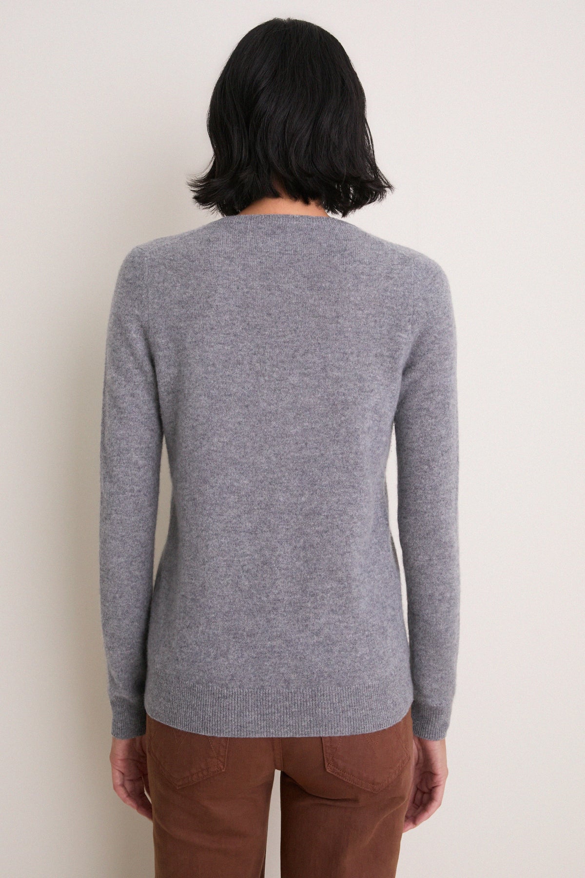 Gray Cashmere Katherine V-Neck Sweater
