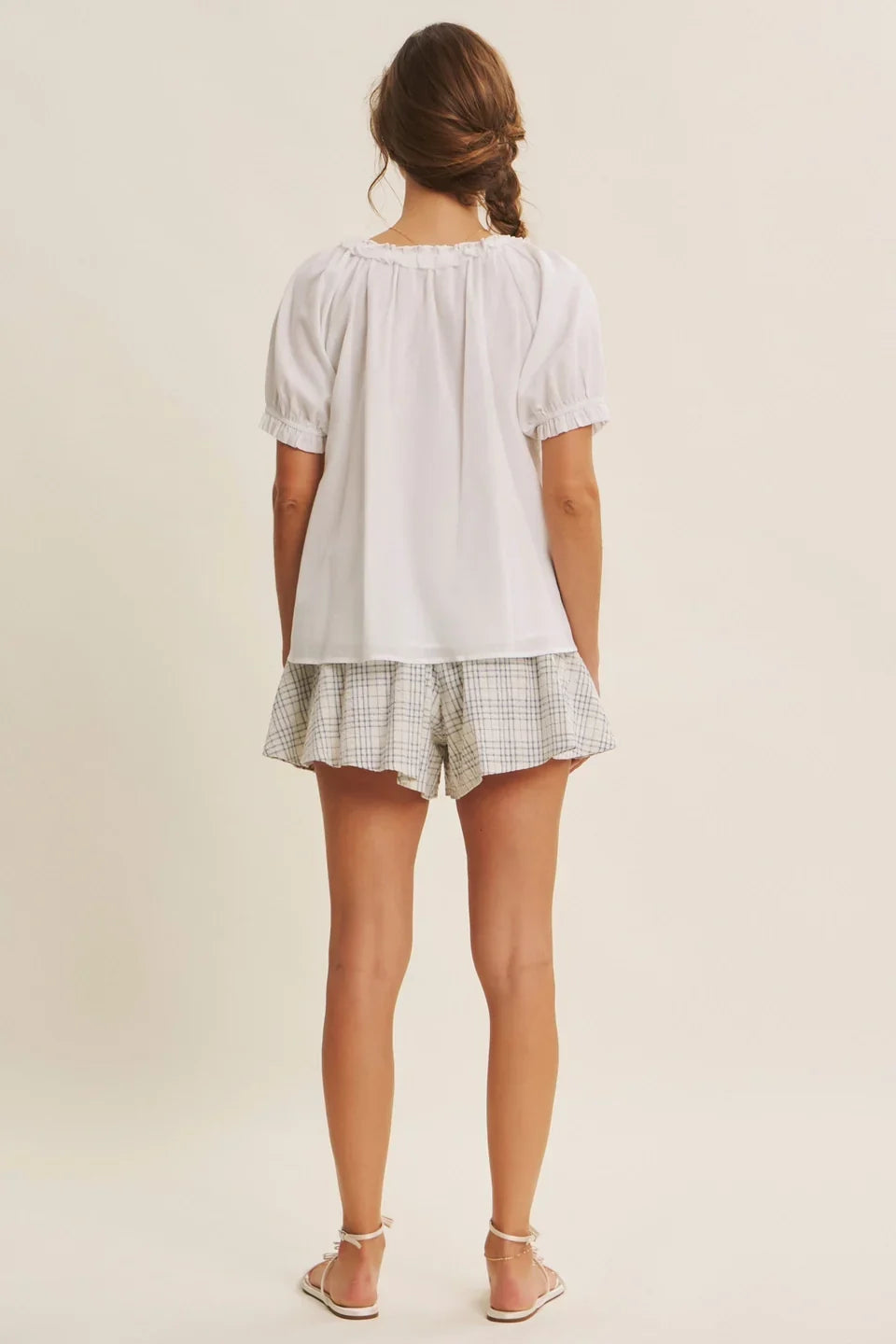 CHECK SHORTS WITH DRAWSTRINGS