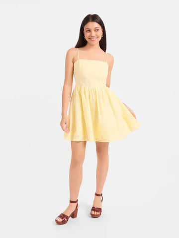 BEACHGLASS EMBROIDERED MINI DRESS