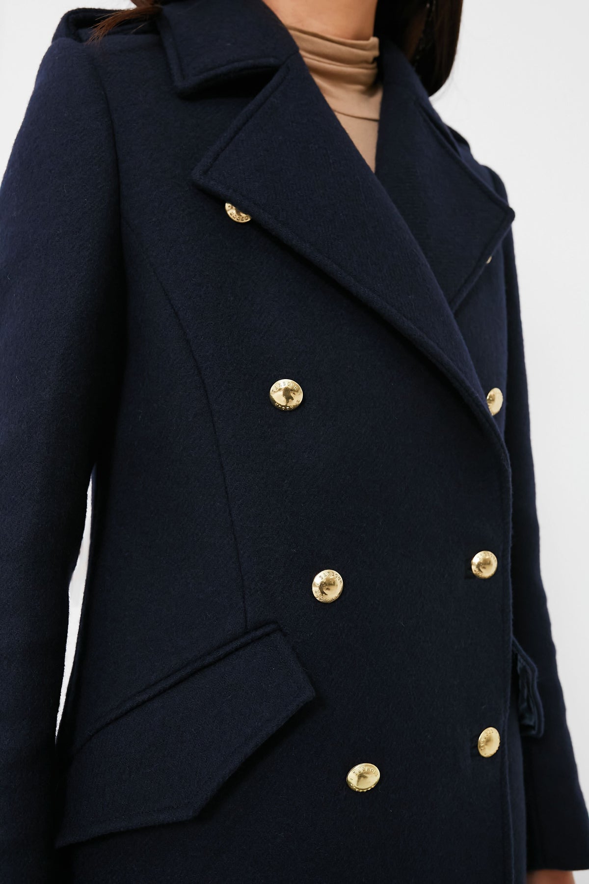 Navy Inverraray Wool Coat