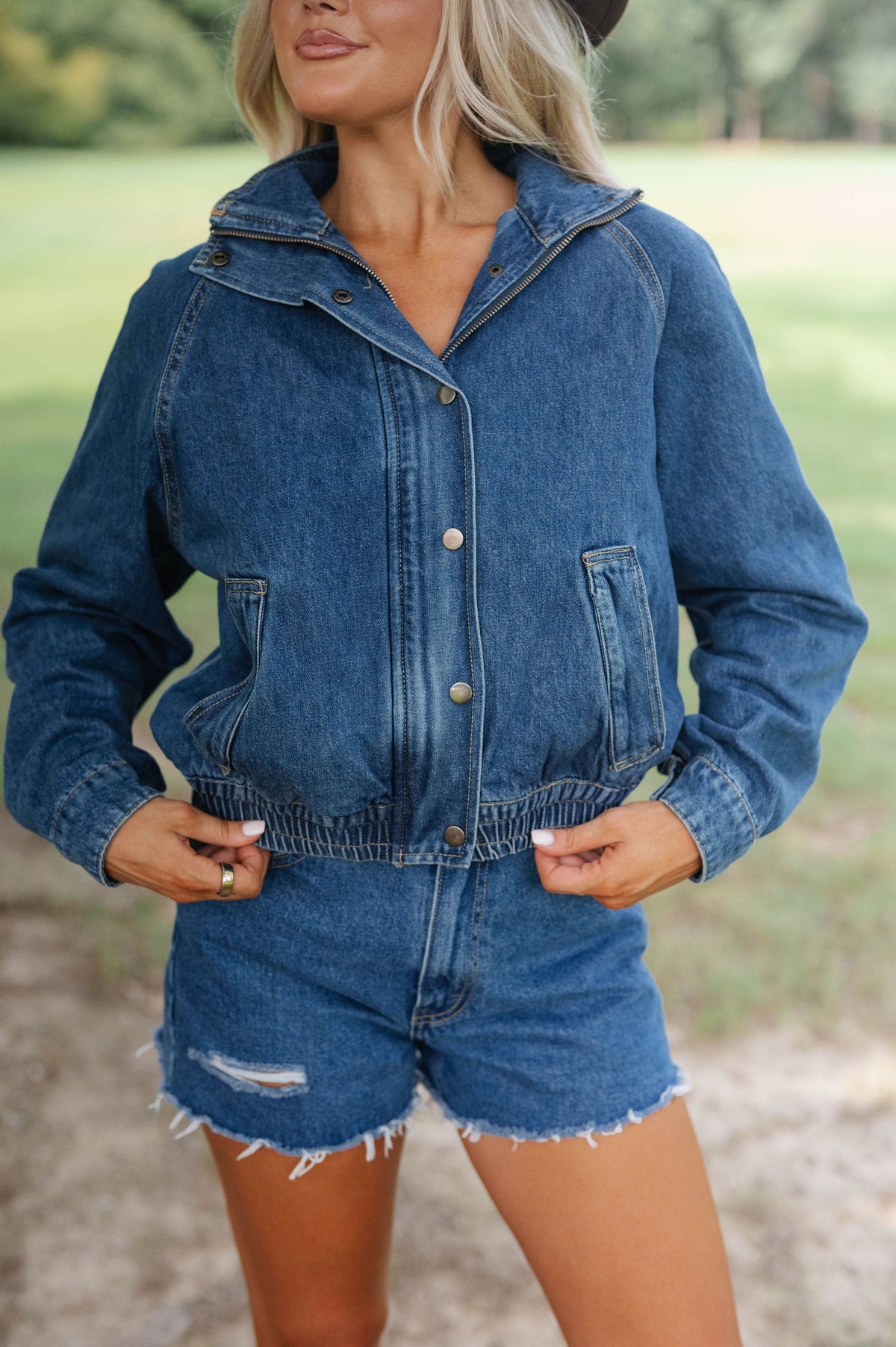 Margot Washed Denim Bomber Jacket
