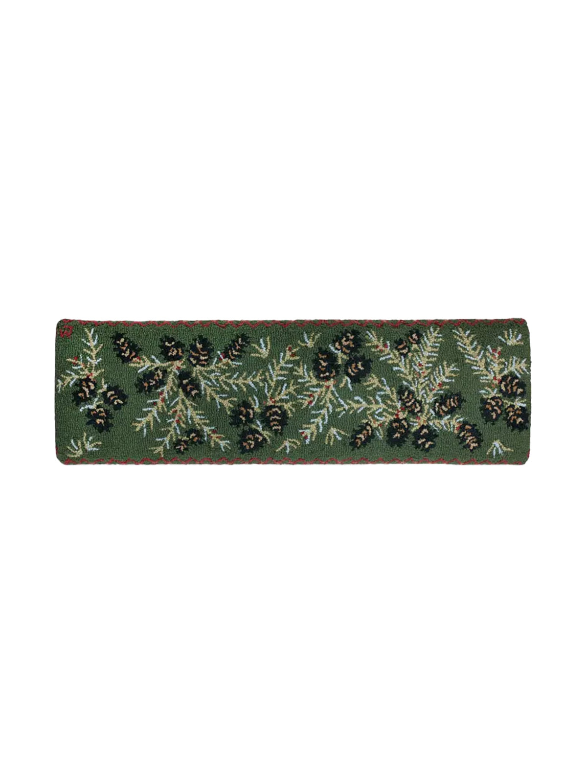 Diamond Pine Hooked Wool Top Bench