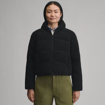 Women's Plush Puff Jacket - Faux Shearling