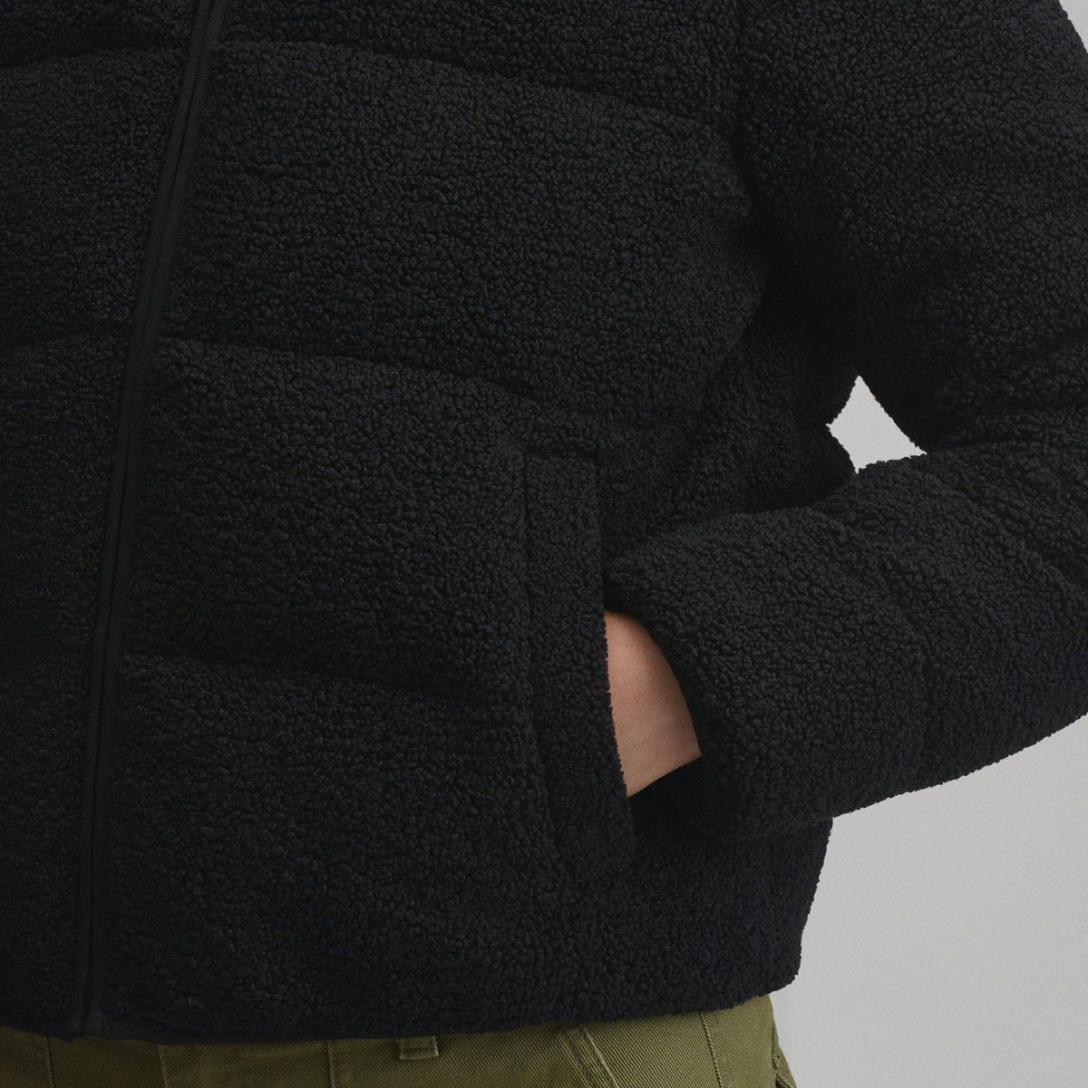 Women's Plush Puff Jacket - Faux Shearling