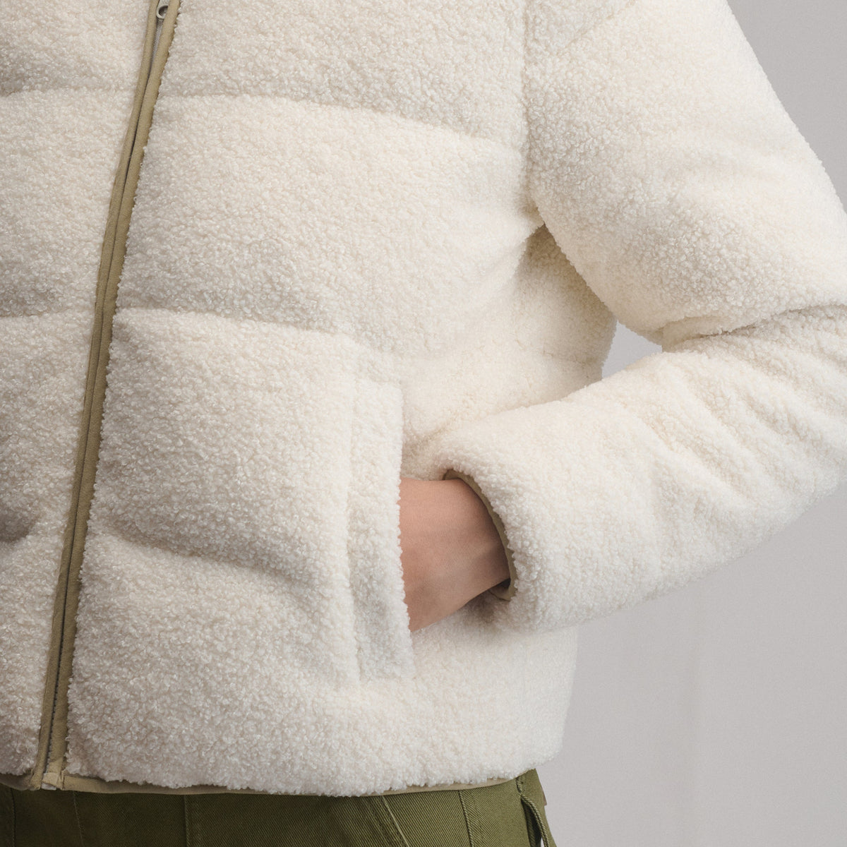 Women's Plush Puff Jacket - Faux Shearling