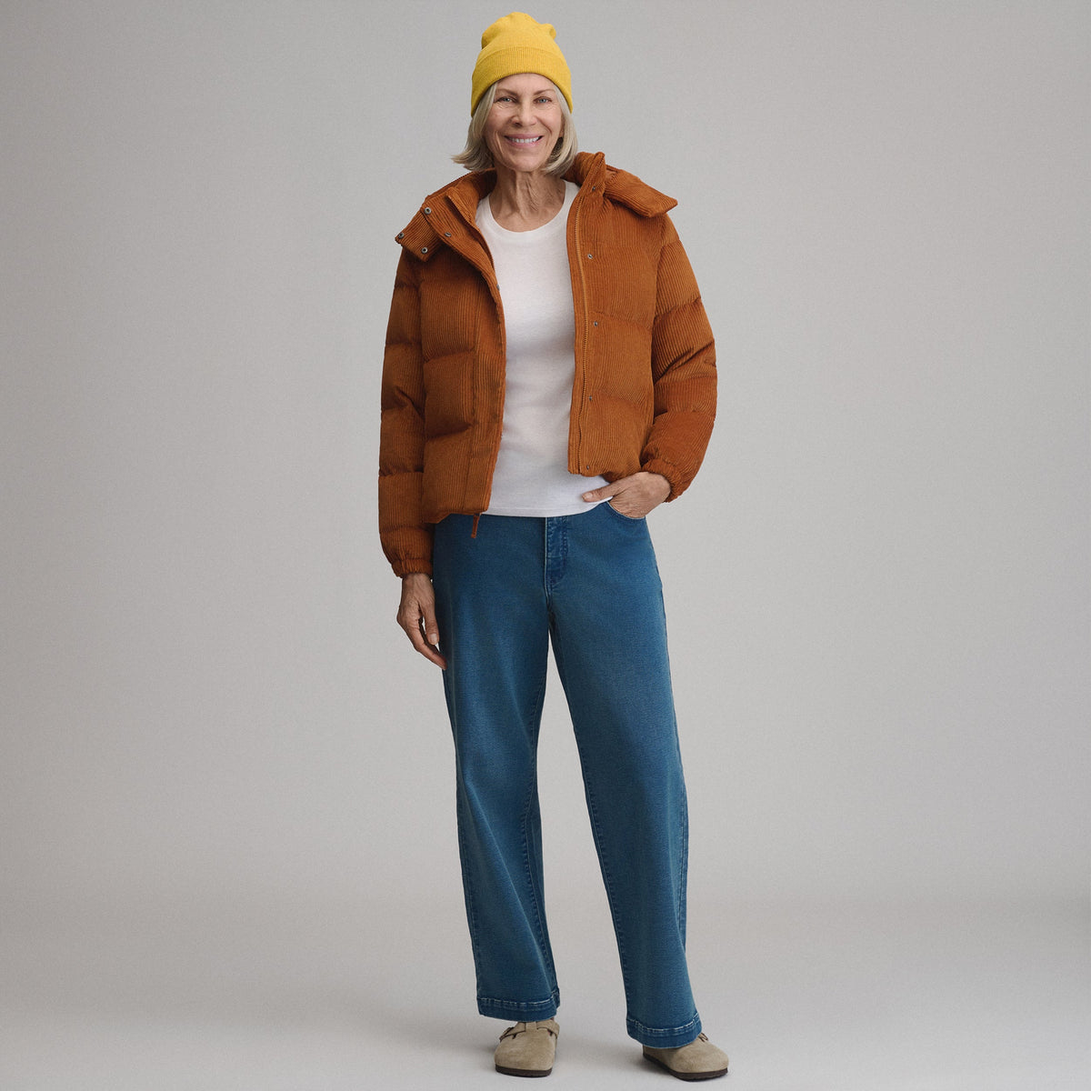Women's Plush Puff Jacket - Cord