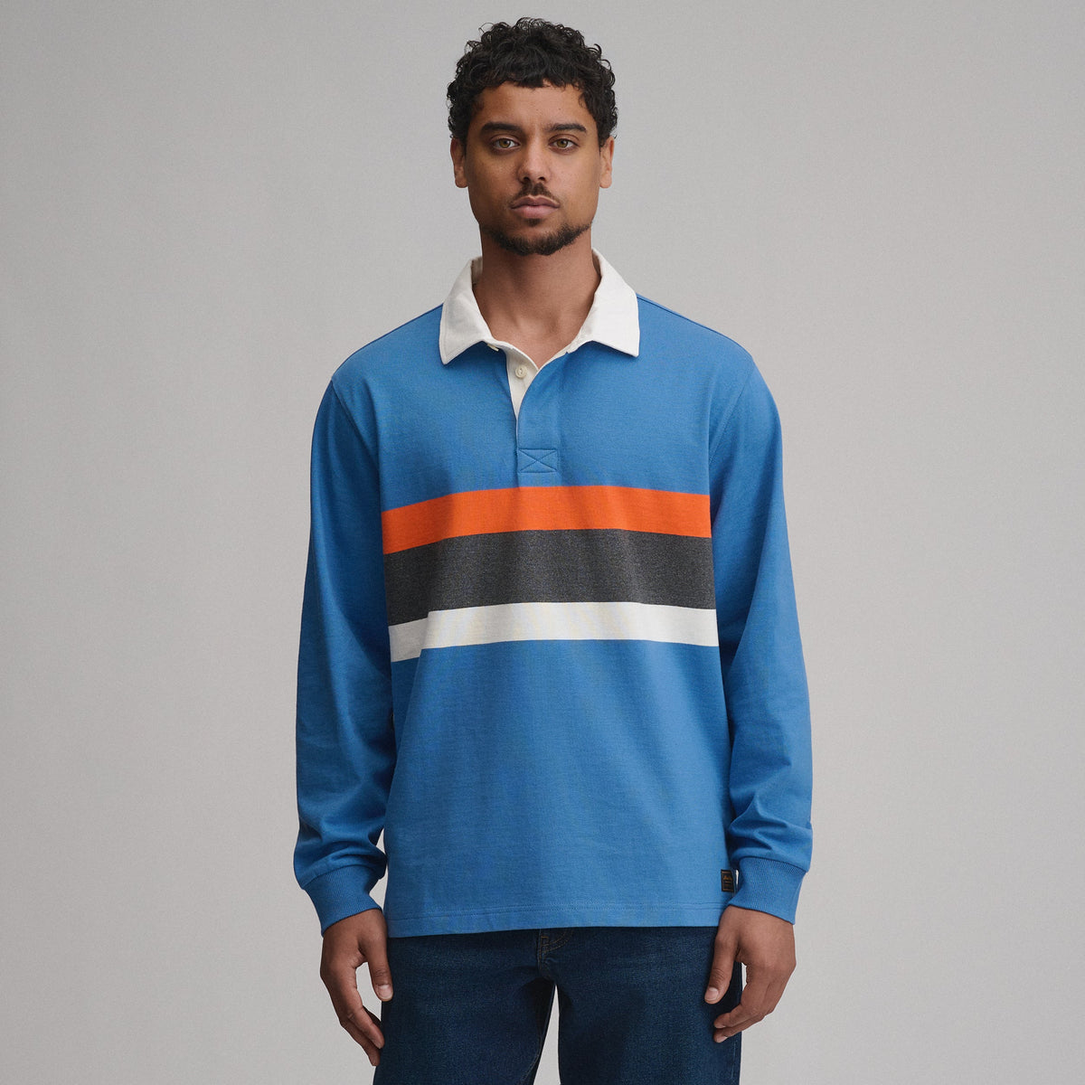 Men's Long-Sleeve Rugby Stripe Crew