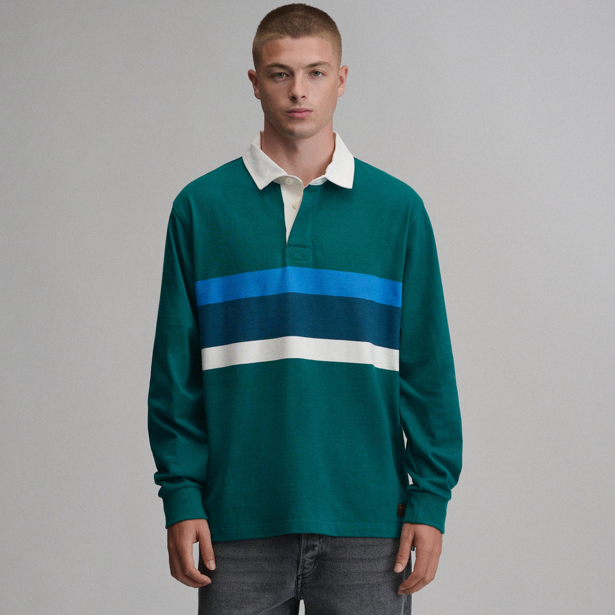 Men's Long-Sleeve Rugby Stripe Crew