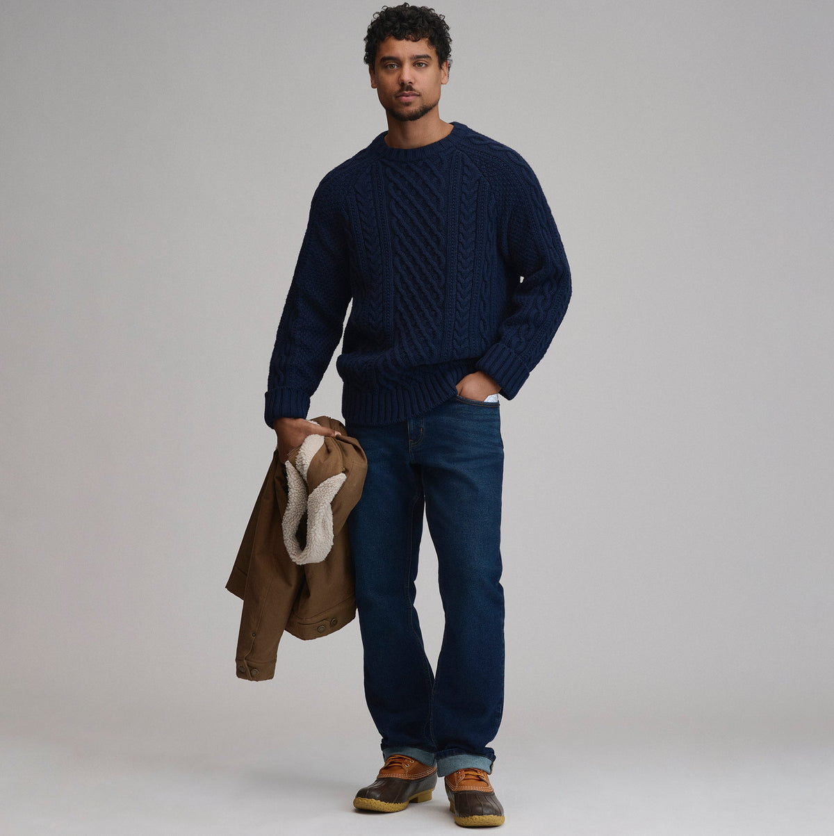 Men's Northwest Cable-Knit Crew Sweater