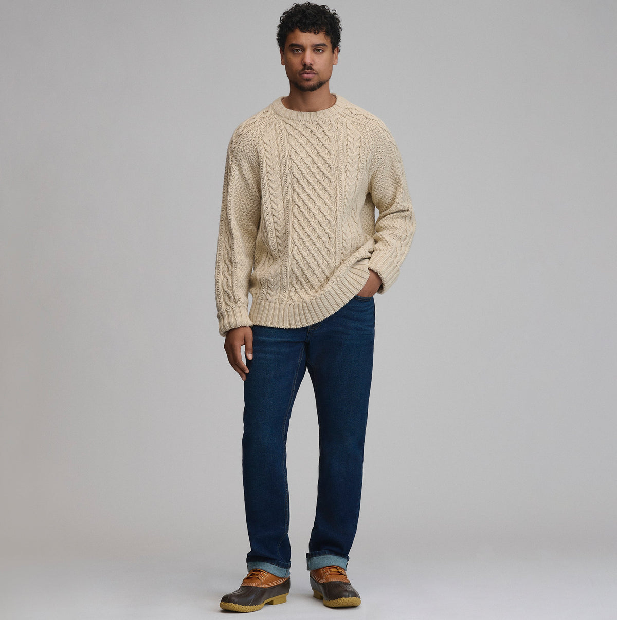 Men's Northwest Cable-Knit Crew Sweater