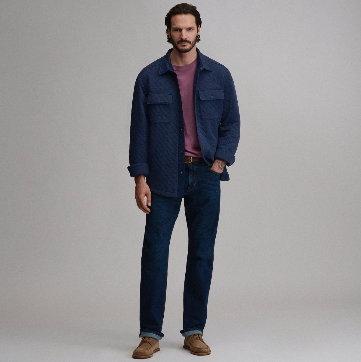 Men's Quilted Shirt Jacket