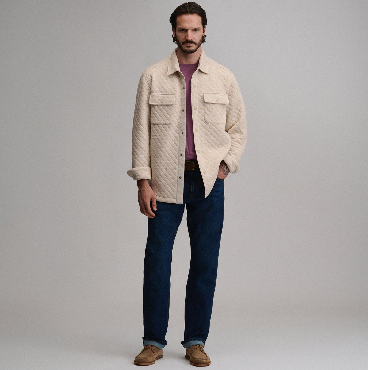 Men's Quilted Shirt Jacket