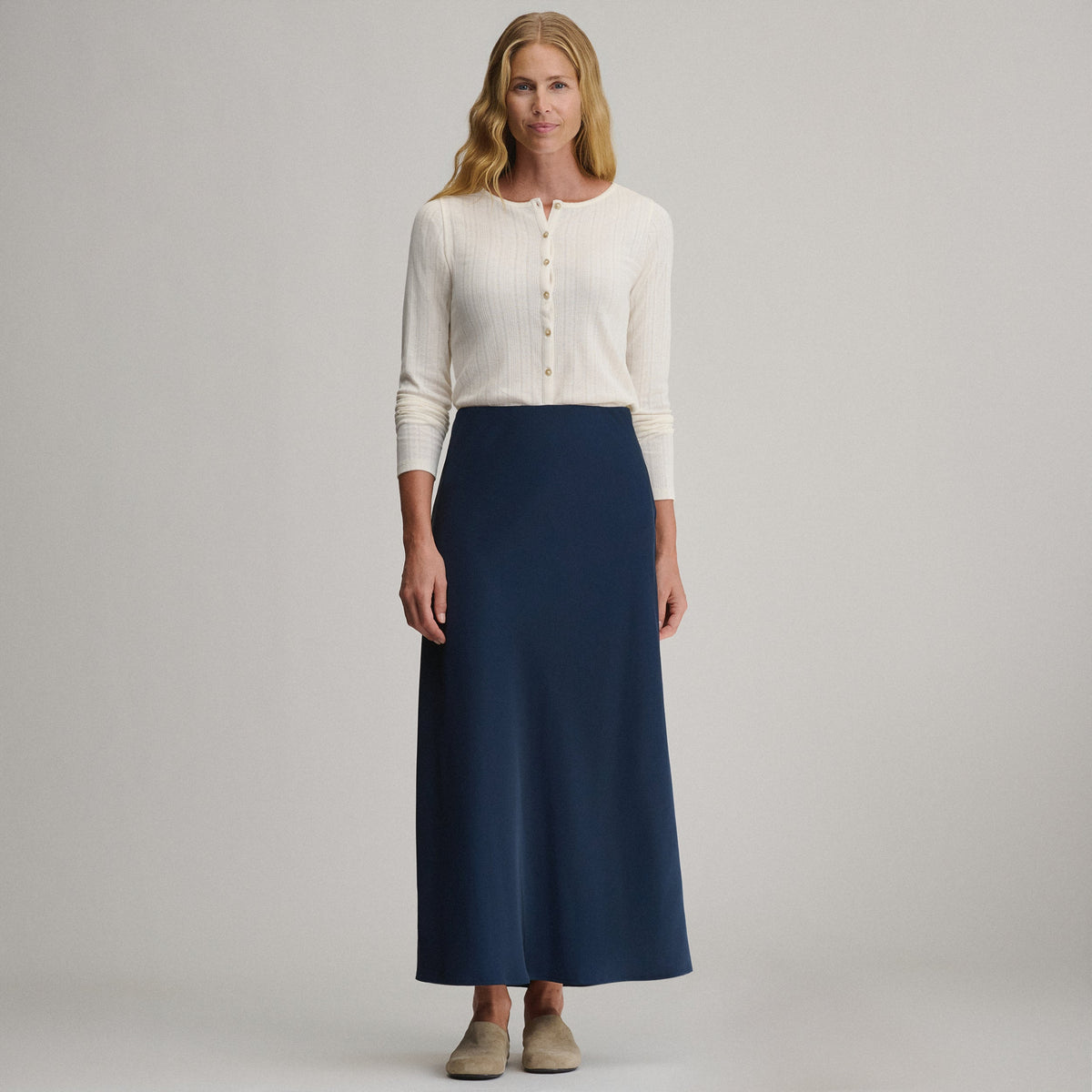 Women's Satin Bias Cut Midi Skirt