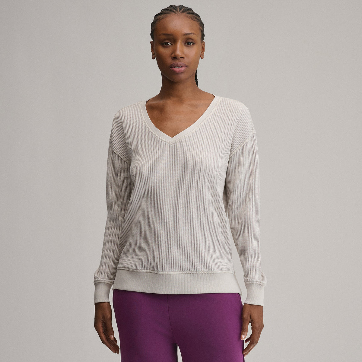 Women's Long-Sleeve V-Neck Boyfriend Thermal