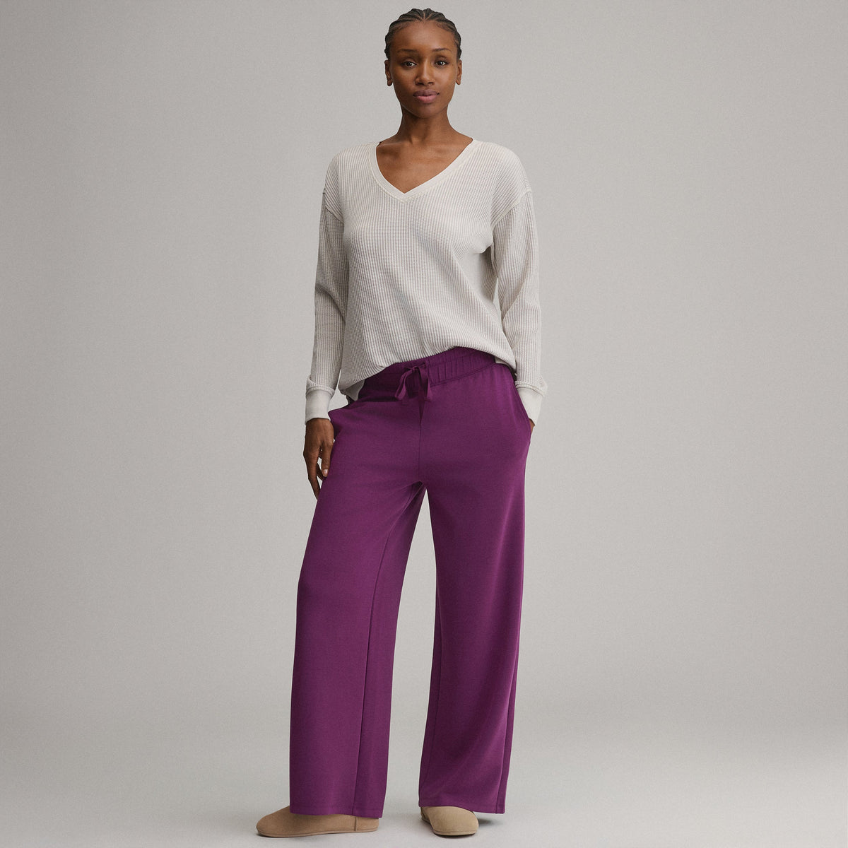 Women's Long-Sleeve V-Neck Boyfriend Thermal