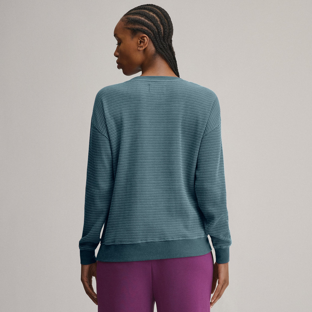 Women's Long-Sleeve V-Neck Boyfriend Thermal - Striped