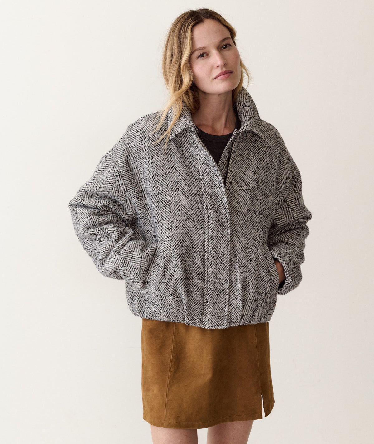 Chelsey Herringbone Bomber