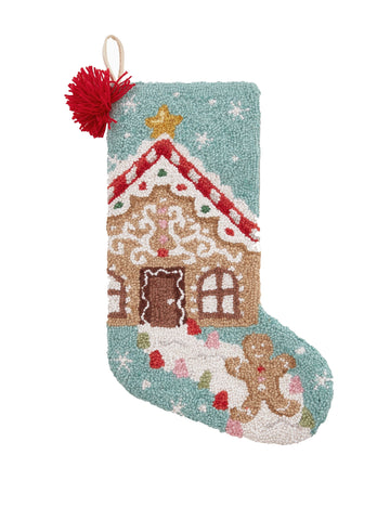 Gingerbread Wool Hook Stocking