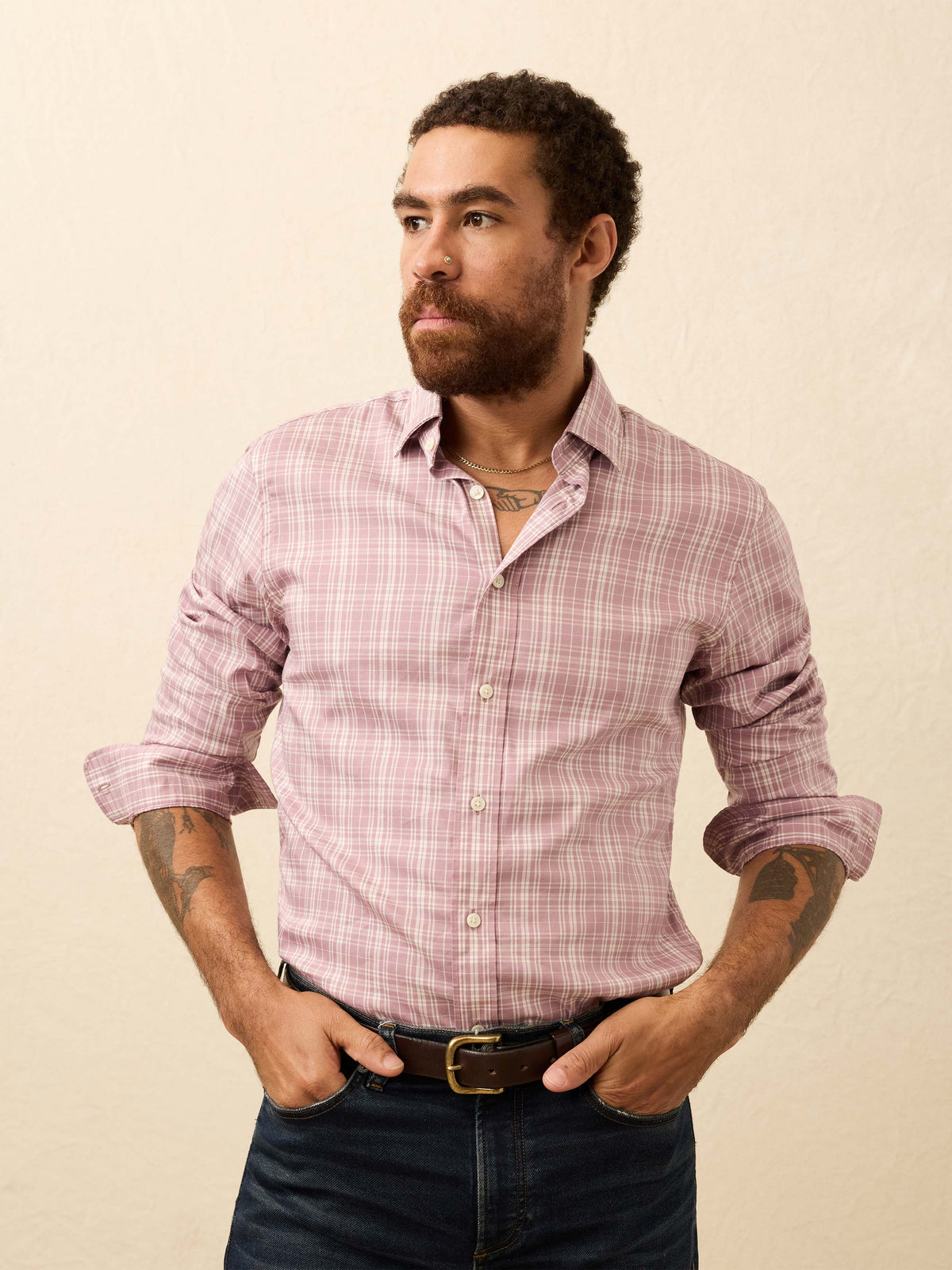 The Movement Shirt - Plum Cloud Plaid