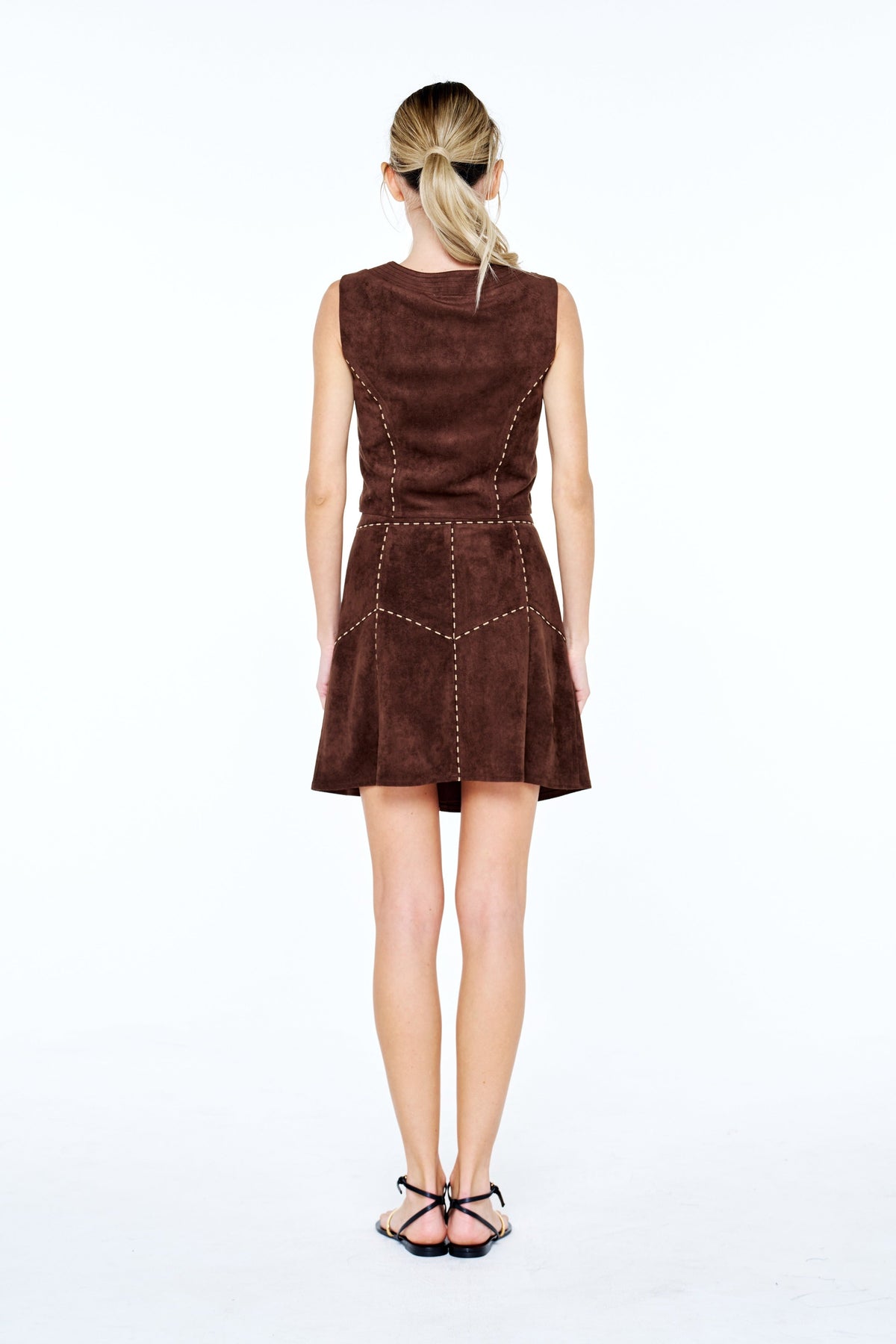 AKIA SUEDE BUTTON-DOWN TOP