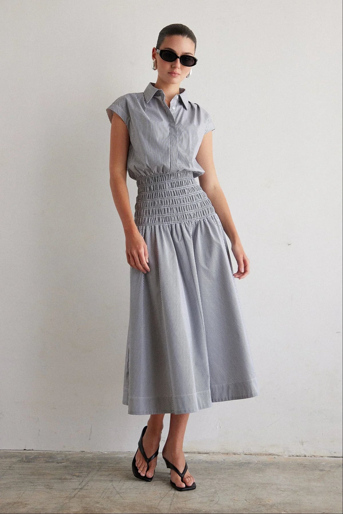 KYA COTTON BLEND LONG DRESS