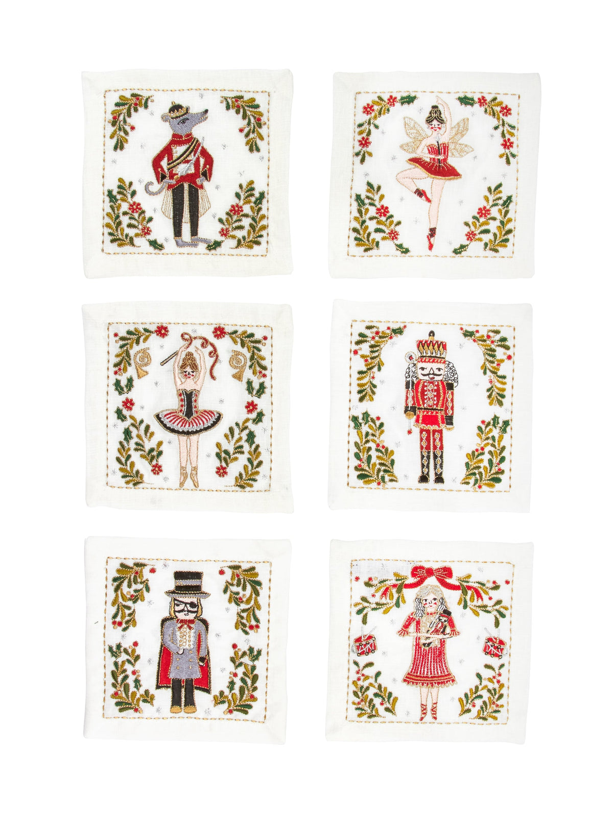 Kim Seybert Nutcracker Cocktail Napkins Set