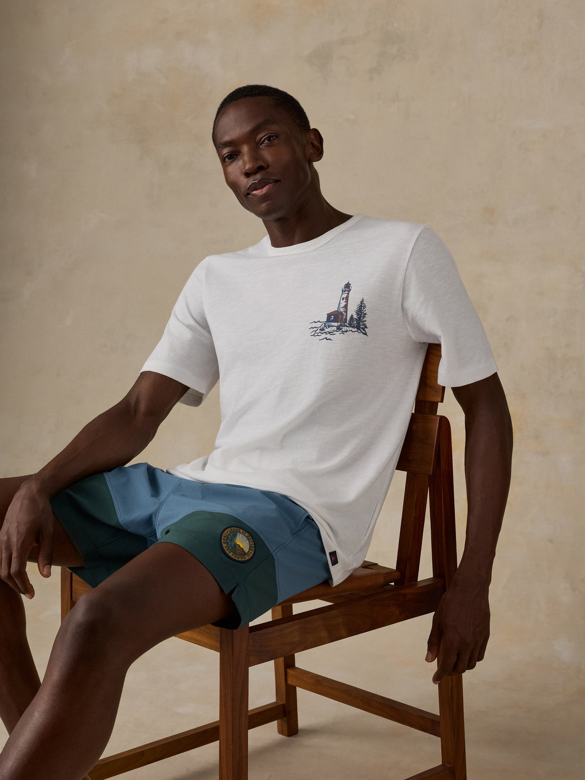 Faherty x Parks Project Great Lakes Short-Sleeve Sunwashed Regenerative Tee - White