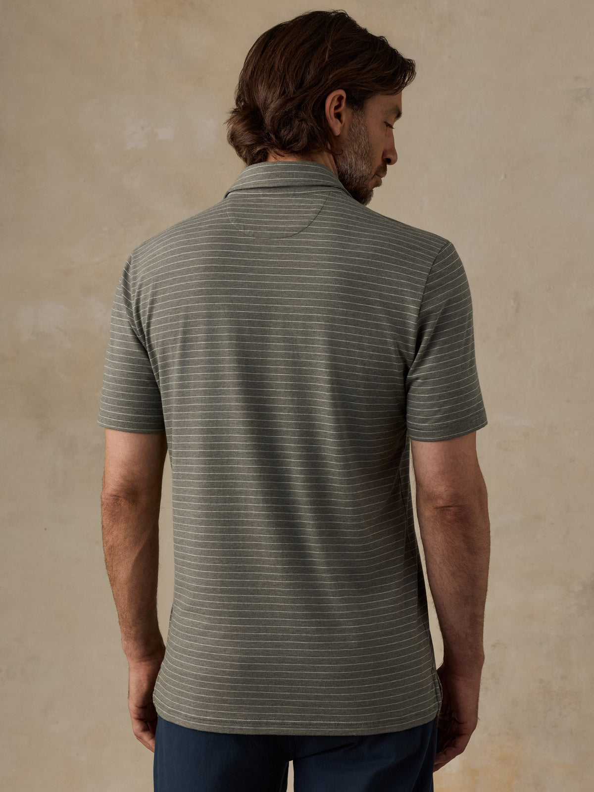 Short-Sleeve Movement Polo - Olive Rock Stripe