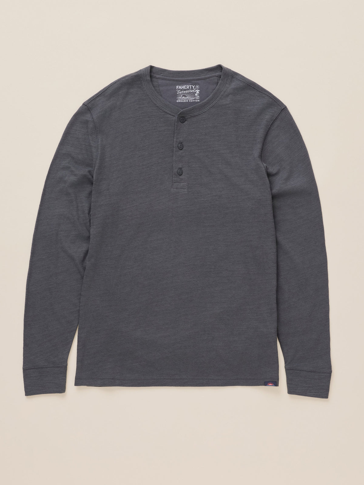 Sunwashed Organic Henley - Graphite