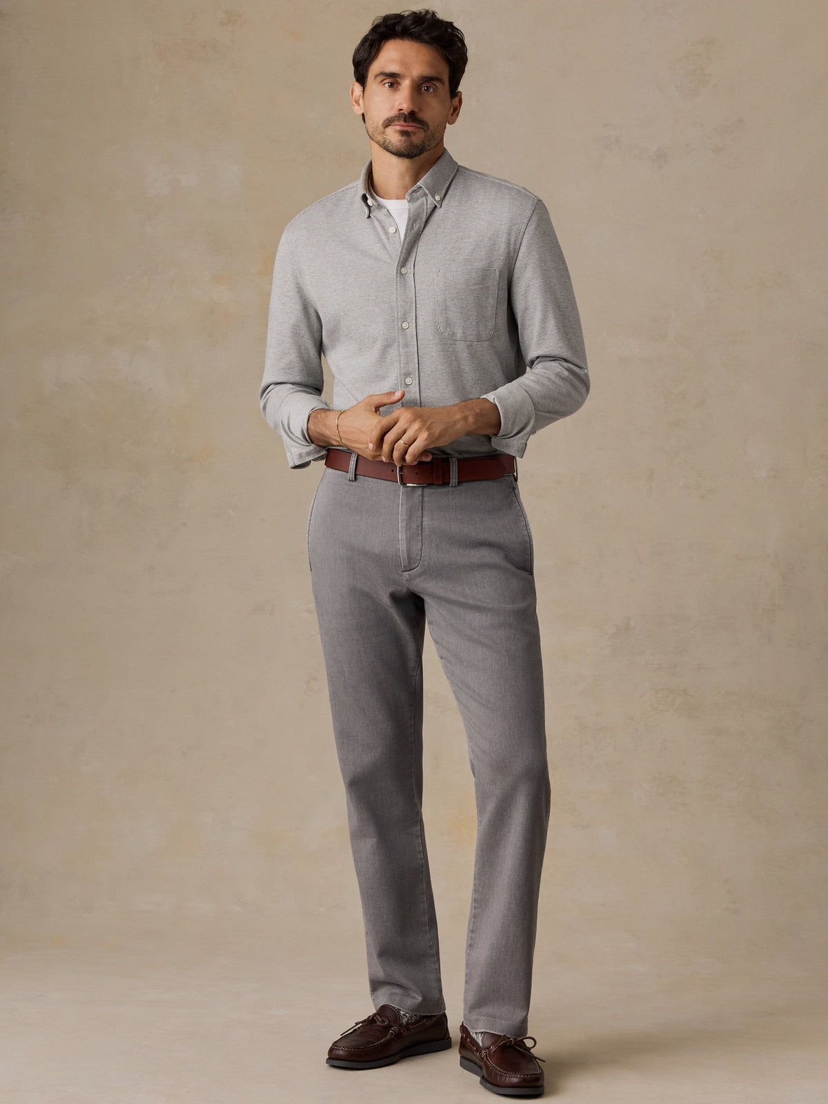 Coastline Knit Shirt - Alpine Sky Houndstooth