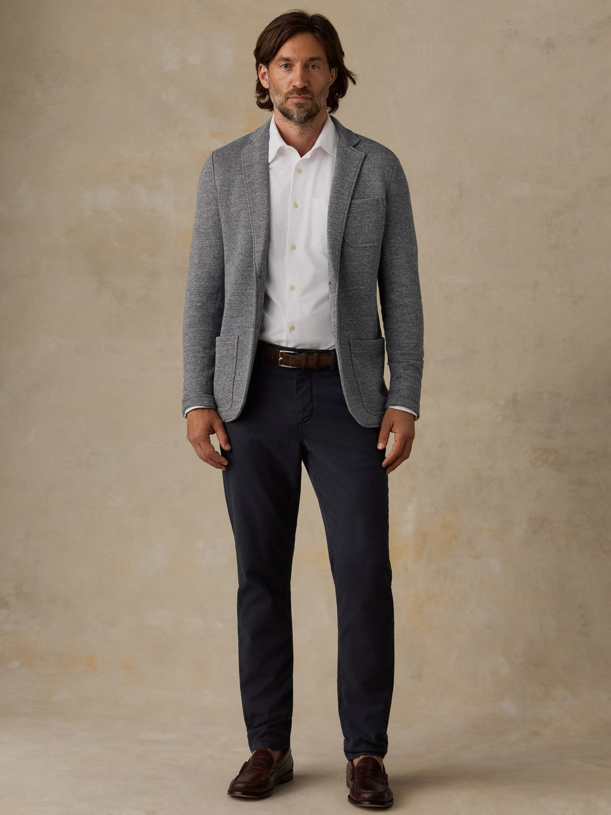 Inlet Knit Blazer (Tall) - Medium Grey Melange