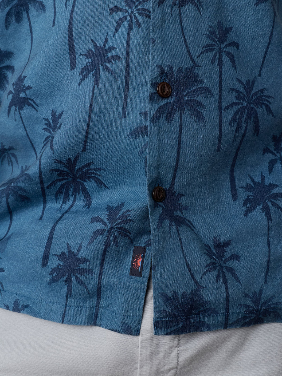 Short-Sleeve Breeze Camp Shirt - Ocean Shore Trees