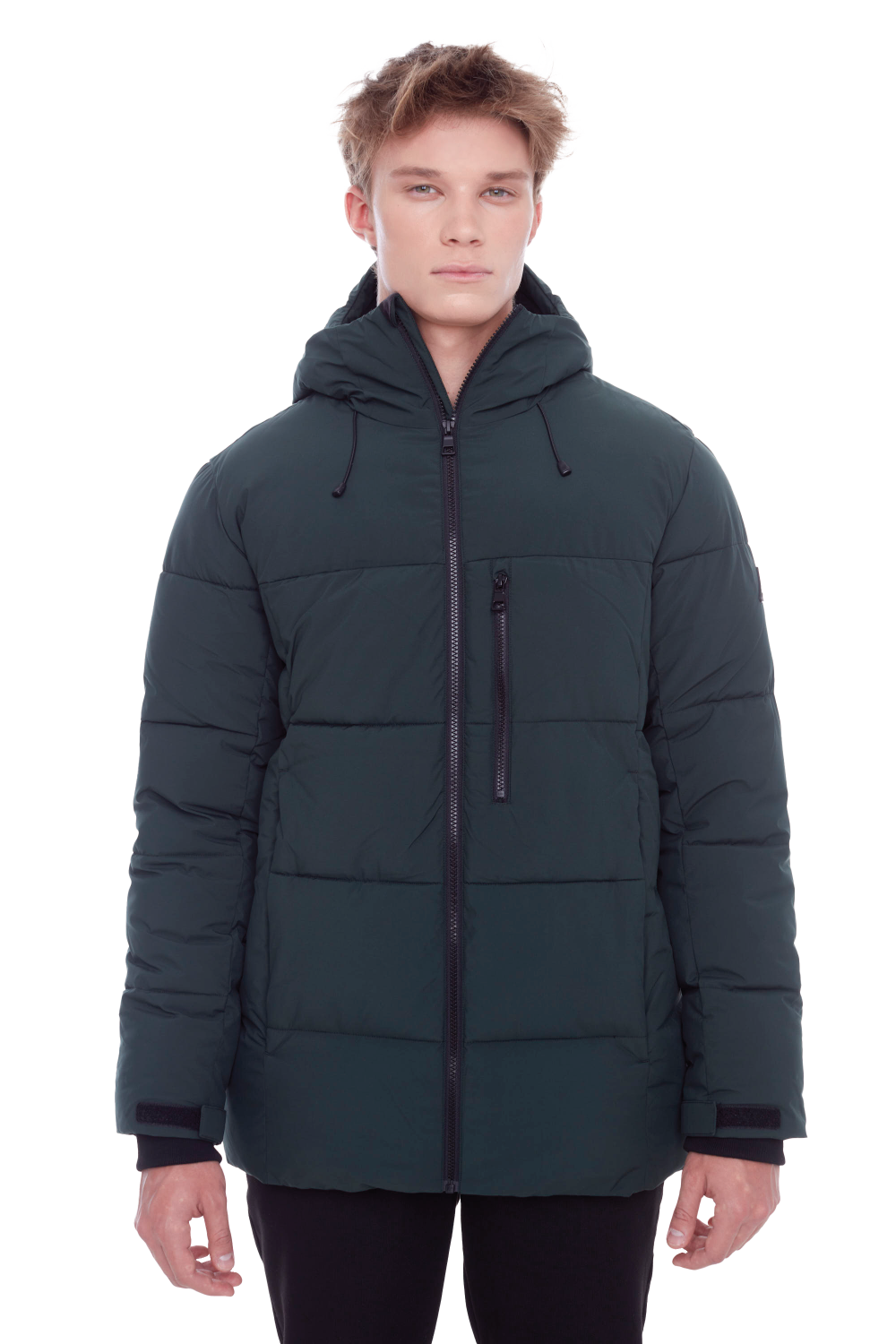 BANFF | MEN'S VEGAN DOWN (RECYCLED) PUFFER JACKET, DEEP GREEN