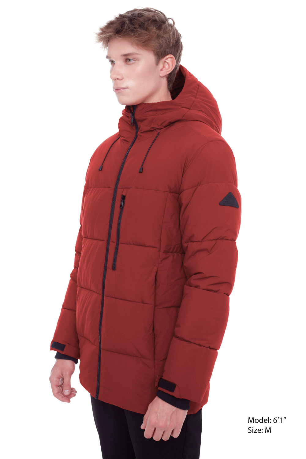 BANFF | MEN'S VEGAN DOWN (RECYCLED) PUFFER JACKET, DEEP RED