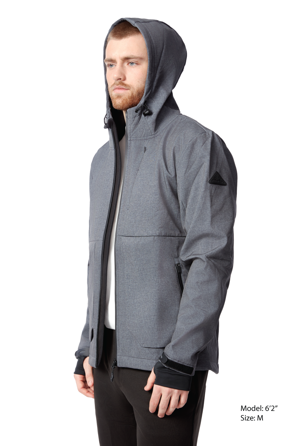 TOFINO | MEN'S FLEECE LINED WATER-REPELLENT SOFTSHELL JACKET, DARK GREY