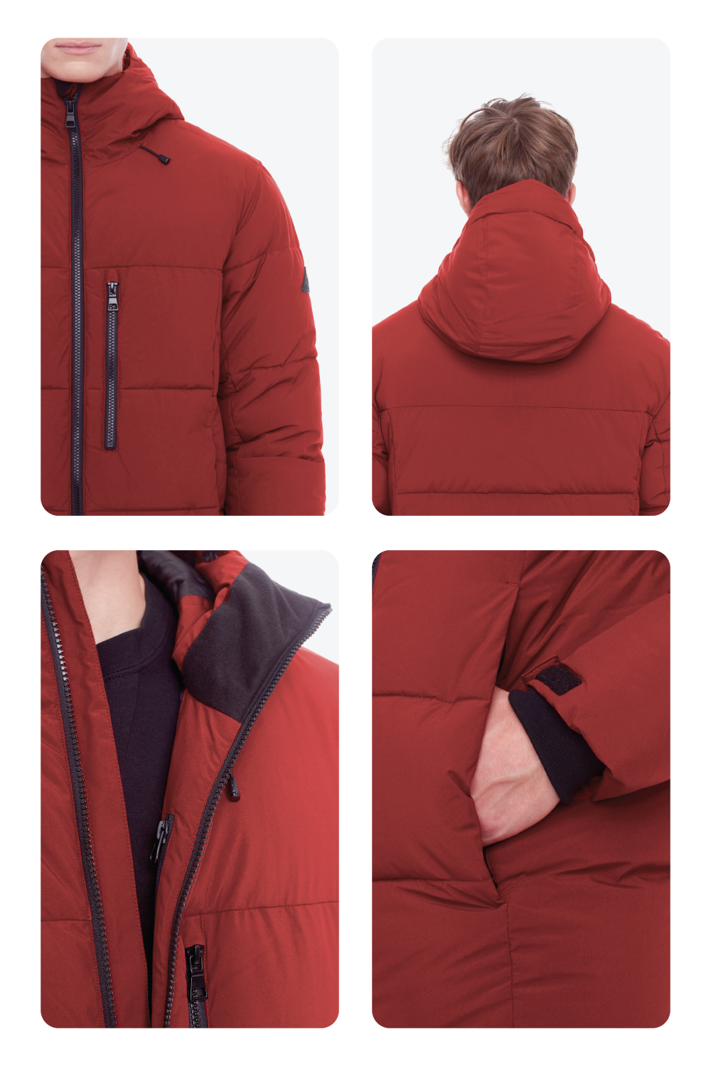 BANFF | MEN'S VEGAN DOWN (RECYCLED) PUFFER JACKET, DEEP RED