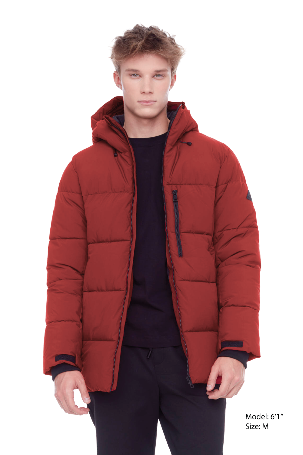BANFF | MEN'S VEGAN DOWN (RECYCLED) PUFFER JACKET, DEEP RED