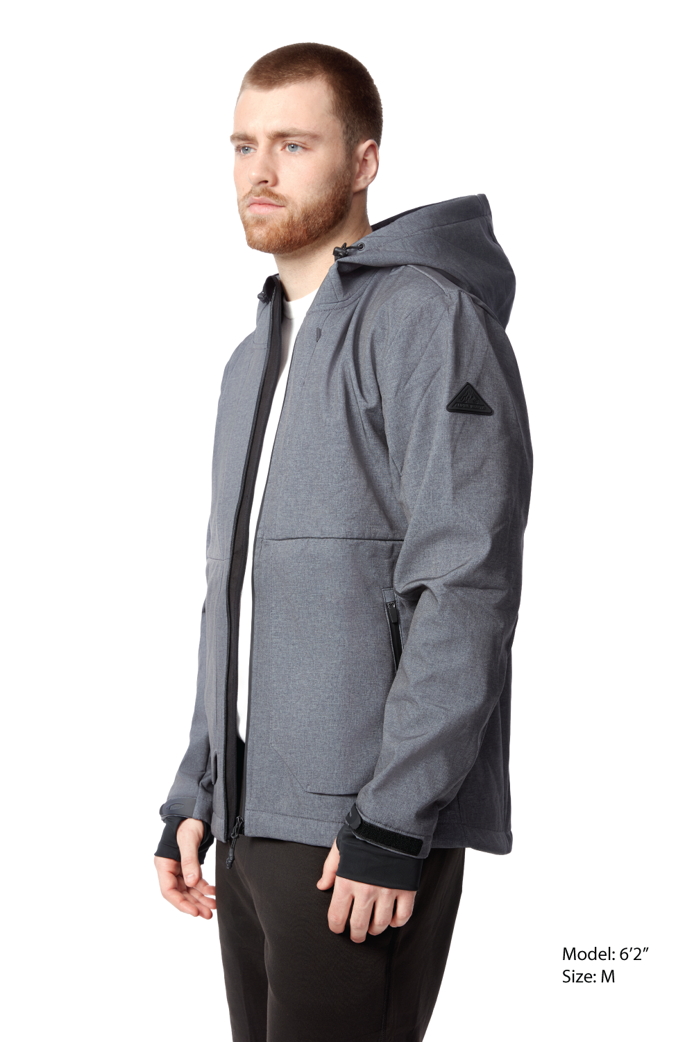 TOFINO | MEN'S FLEECE LINED WATER-REPELLENT SOFTSHELL JACKET, DARK GREY
