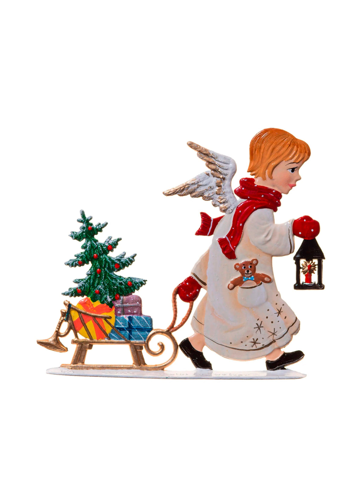 Wilhelm Schweizer Pewter Angel Pulling Sled