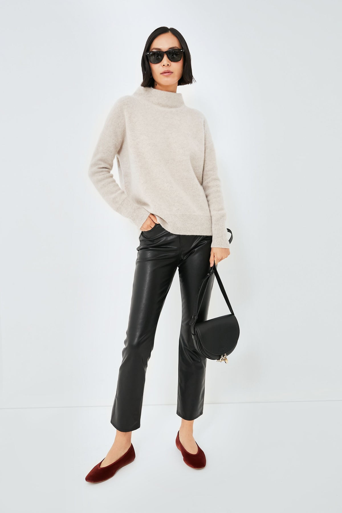 Marble Funnel Neck Sweater