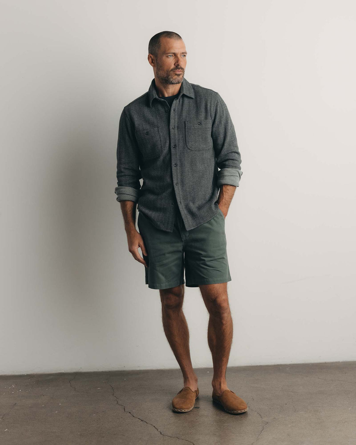 The North Shore Knit Shirt in Heather Coal