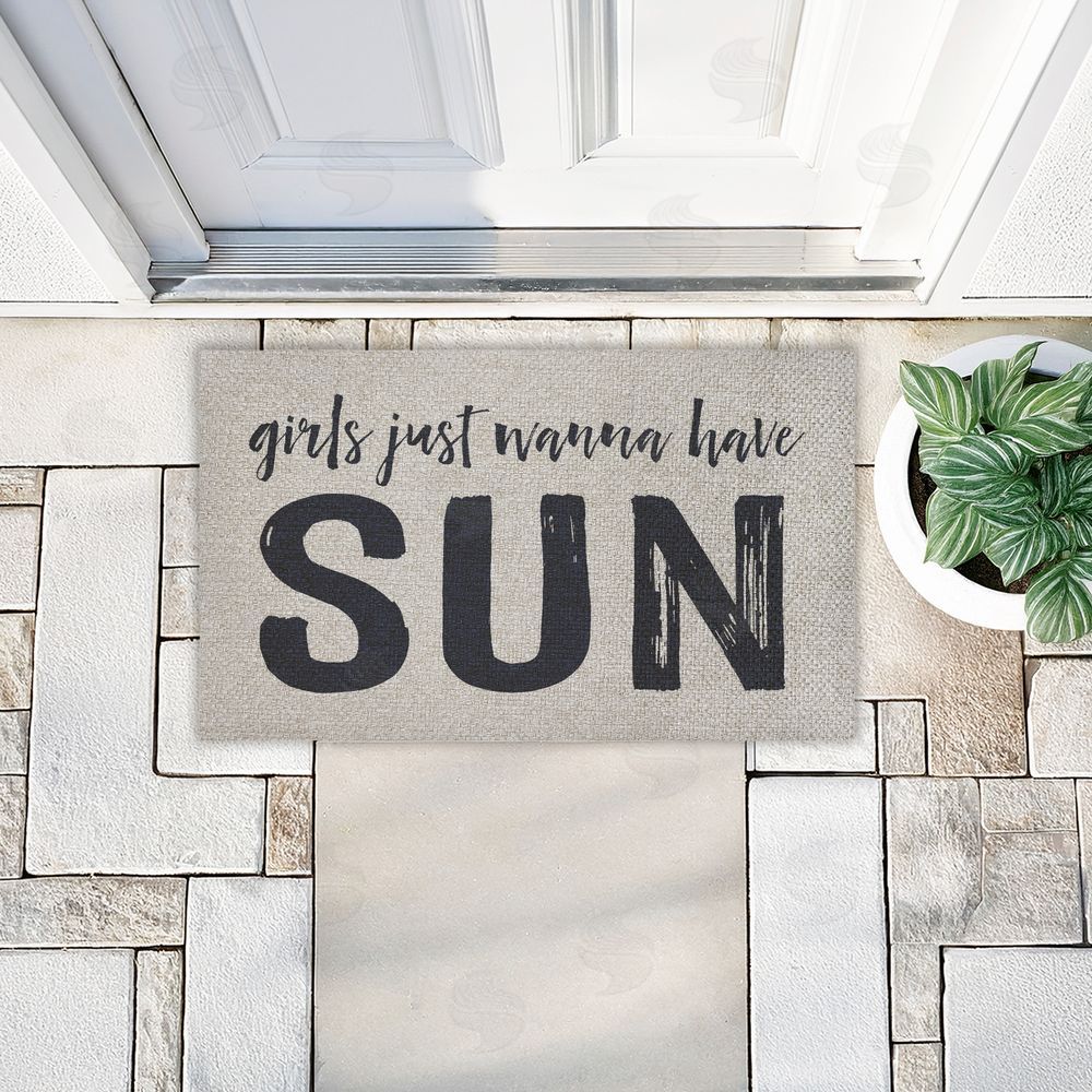 Lettered and Lined | Girls Wanna Have Sun Faux Sisal Door Mat